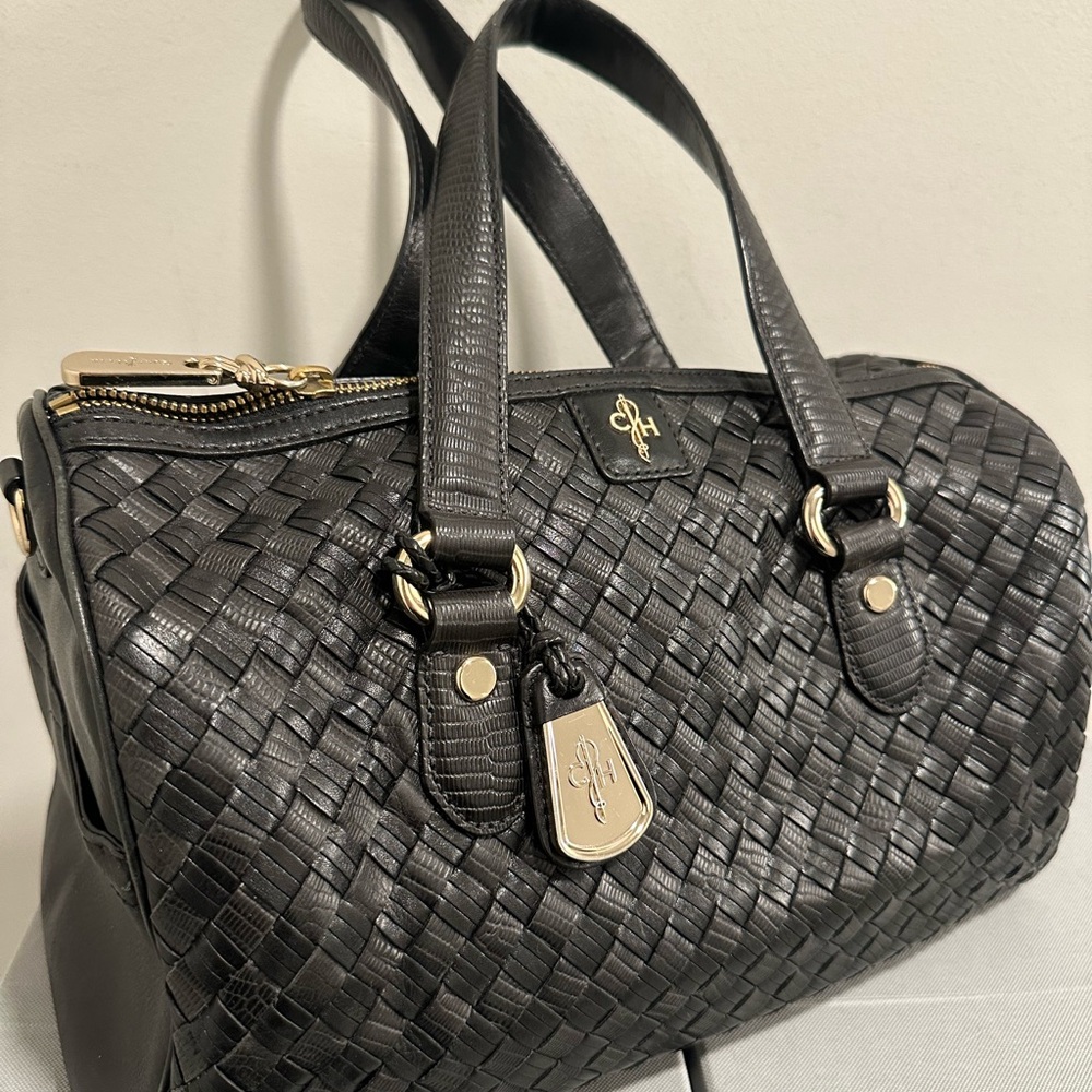 Cole Haan Elegant Black Woven Handbag